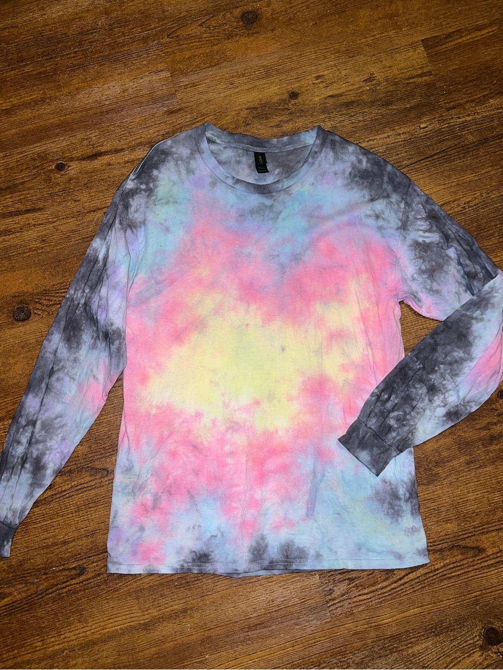 Cosmic Galaxy Retro Handmade Tie Dye Colorful Long Sleeve Shirt Size L NWOT